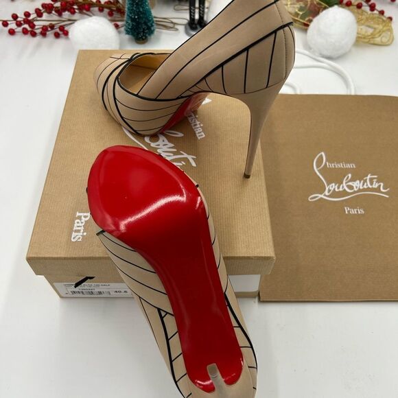 SOLD!!!!!!!        Women’s Christian Louboutin Undessin Alta 120 heels size 40.5 - Picture 6 of 11